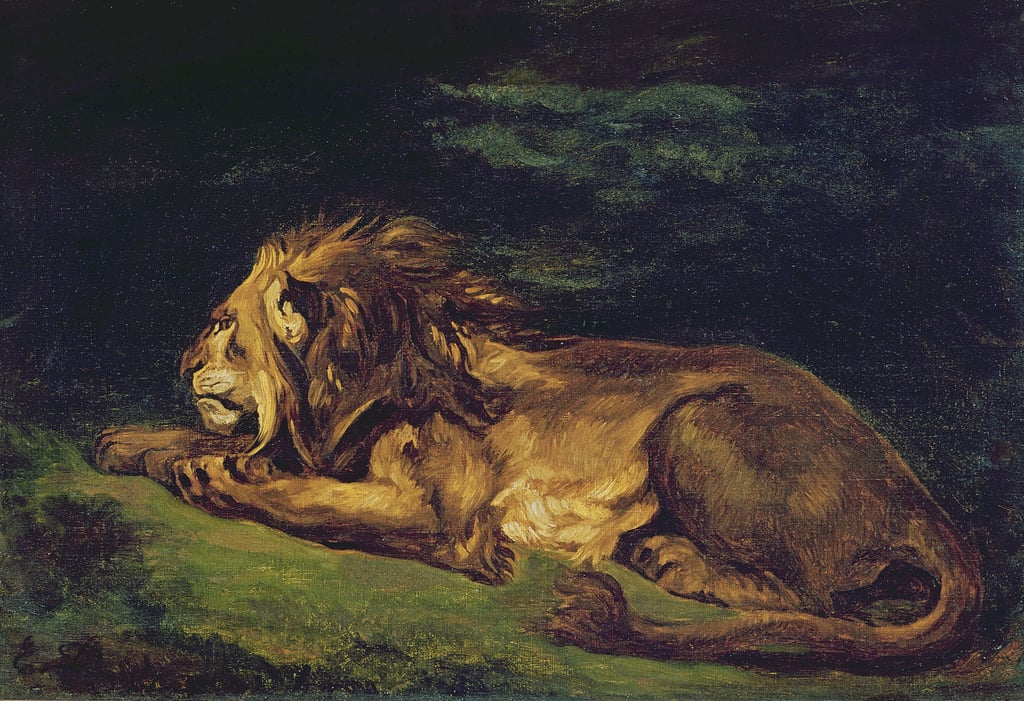 Lion Resting Ferdinand Victor Eugene Delacroix